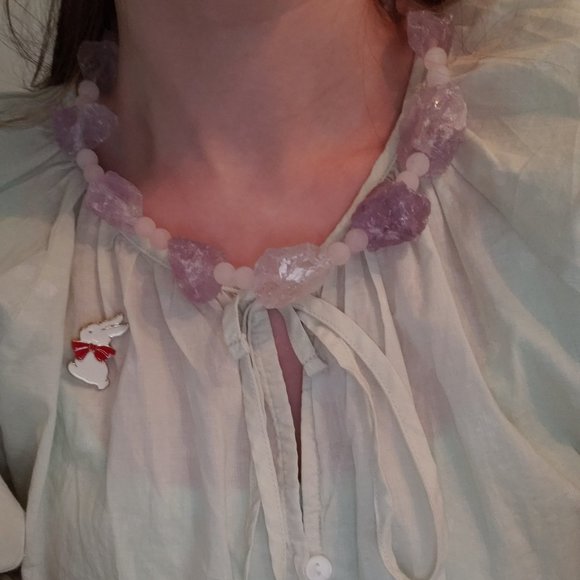 Handmade Purple Quartz Raw Rock Necklace! - Picture 7 of 9